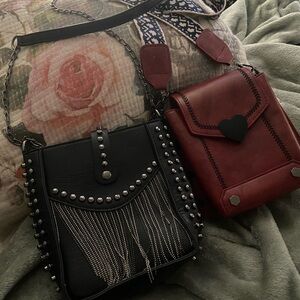 Black and Red Studded Women Bags